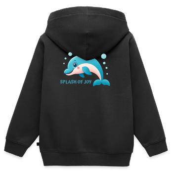 Dolphin splashing happily - Kids Premium Organic Zip-up Hoodie - black - Back - AI Model Kid Male (0cm)