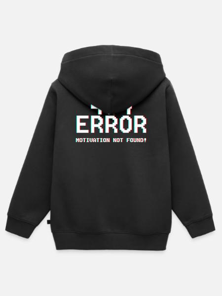 404 Fehler Motiv Glitch-Design - Kinder Premium Organic Zip Hoodie - Schwarz
