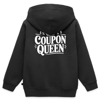 Couponkönigin - Kinder Premium Organic Zip Hoodie - Schwarz - Hinten - AI Model Kid Male (0cm)