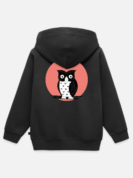 Nachteule - Kinder Premium Organic Zip Hoodie - Schwarz