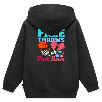 Freiwürfe Oder Schleifen Basketball - Kinder Premium Organic Zip Hoodie - Schwarz - Hinten - AI Model Kid Male (0cm)