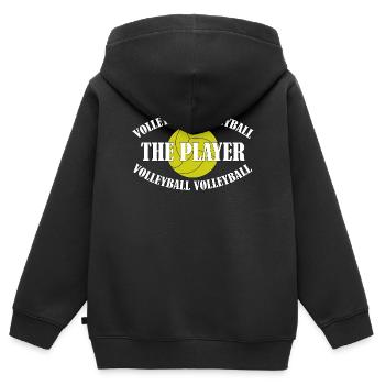 VOLLEY-BALL - LE JOUEUR - Sweat Premium à capuche zippé enfant bio - noir - Dos - AI Model Kid Male (0cm)