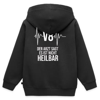 V8 Liebhaber Shirt - Autoliebhaber Shirt - V8  - Kinder Premium Organic Zip Hoodie - Schwarz - Hinten - AI Model Kid Male (0cm)