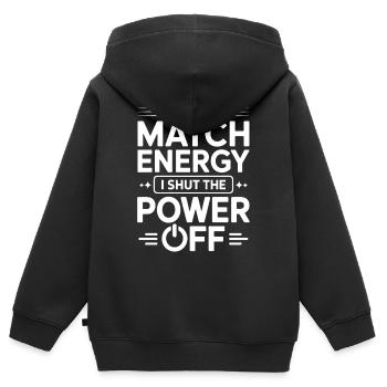 I Shut The Power Off Funny Sayings Gift - Kids Premium Organic Zip-up Hoodie - black - Back - AI Model Kid Male (0cm)