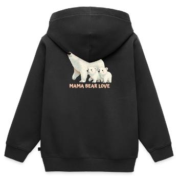 Mama Bärs Liebe zum Muttertag - Kinder Premium Organic Zip Hoodie - Schwarz - Hinten - AI Model Kid Male (0cm)