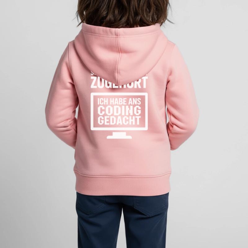 Coding Thought Saying Kids Premium Organic Zip-up Hoodie