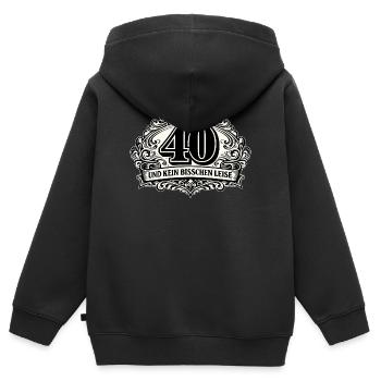 40 und kein bisschen leise - Kinder Premium Organic Zip Hoodie - Schwarz - Hinten - AI Model Kid Male (0cm)