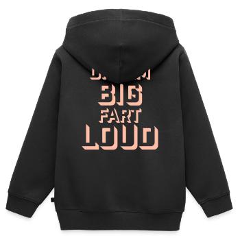 Dream Big Fart Loud Funny Motivational Saying - Kids Premium Organic Zip-up Hoodie - black - Back - AI Model Kid Male (0cm)