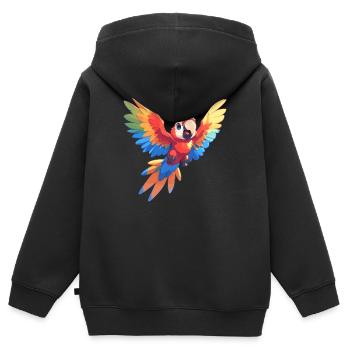 Aras Ara - Kinder Premium Organic Zip Hoodie - Schwarz - Hinten - AI Model Kid Male (0cm)