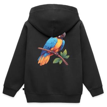Aras Ara - Kinder Premium Organic Zip Hoodie - Schwarz - Hinten - AI Model Kid Male (0cm)