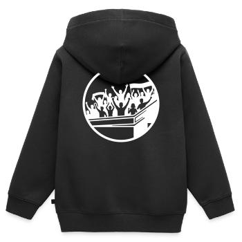 Silhouette du stade des supporters - Sweat Premium à capuche zippé enfant bio - noir - Dos - AI Model Kid Male (0cm)