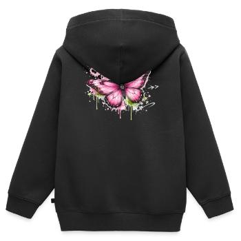 Schmetterling Graffiti Street Art  - Kinder Premium Organic Zip Hoodie - Schwarz - Hinten - AI Model Kid Male (0cm)