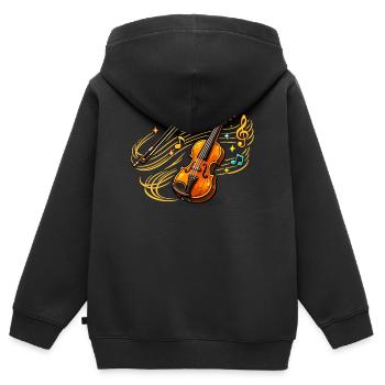 Sound peg violin - Kids Premium Organic Zip-up Hoodie - black - Back - AI Model Kid Male (0cm)