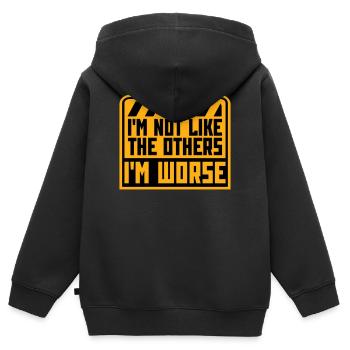 I'm Not Like The Others I'm Worse Funny Sarcasm - Kids Premium Organic Zip-up Hoodie - black - Back - AI Model Kid Male (0cm)