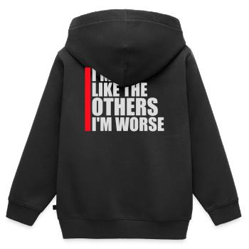 I'm Not Like The Others I'm Worse Funny Sarcasm - Kids Premium Organic Zip-up Hoodie - black - Back - AI Model Kid Male (0cm)