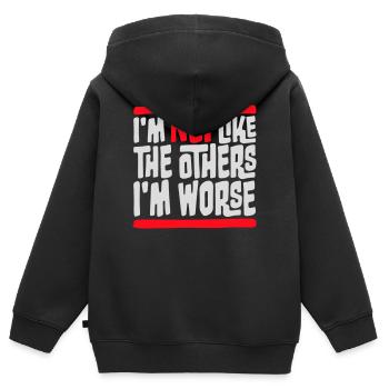 I'm Not Like The Others I'm Worse Funny Sarcasm - Kids Premium Organic Zip-up Hoodie - black - Back - AI Model Kid Male (0cm)