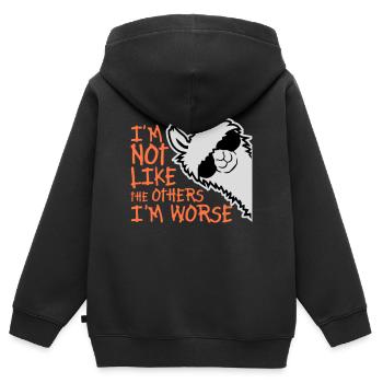 Lama Sunglasses Not Like The Others I'm Worse - Kids Premium Organic Zip-up Hoodie - black - Back - AI Model Kid Male (0cm)
