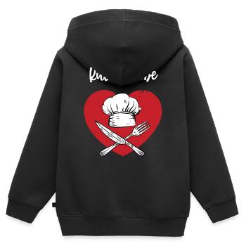 Küchenliebe Hobbykoch Leidenschaft Kochen Koch - Kinder Premium Organic Zip Hoodie - Schwarz - Hinten - AI Model Kid Male (0cm)
