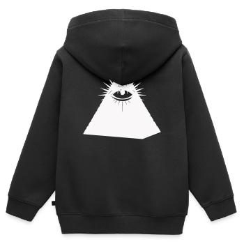 Pyramidenauge Symbol Illuminati - Kinder Premium Organic Zip Hoodie - Schwarz - Hinten - AI Model Kid Male (0cm)