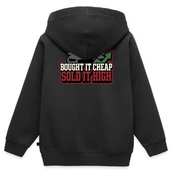 Auto Flipper Flip Cars Auto Wiederverkäufer - Kinder Premium Organic Zip Hoodie - Schwarz - Hinten - AI Model Kid Male (0cm)