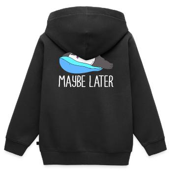 Faul Prokrastination Faulenzer Faulheit - Kinder Premium Organic Zip Hoodie - Schwarz - Hinten - AI Model Kid Male (0cm)