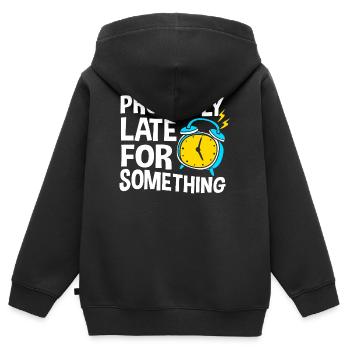 ProkrastinationFaul Faulheit Faulenzer - Kinder Premium Organic Zip Hoodie - Schwarz - Hinten - AI Model Kid Male (0cm)