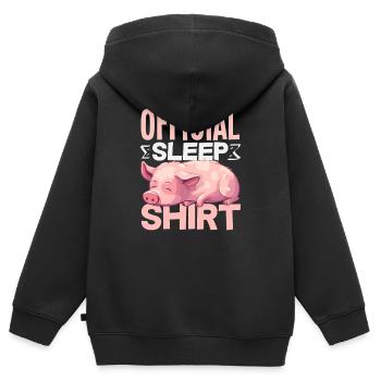 Chemise officielle de sommeil Sweet Pig - Sweat Premium à capuche zippé enfant bio - noir - Dos - AI Model Kid Male (0cm)