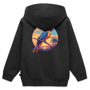 Aras Ara - Kinder Premium Organic Zip Hoodie - Schwarz - Hinten - AI Model Kid Male (0cm)