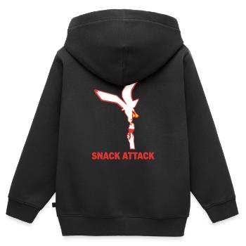 Attaque de Snack Glace de Mouette - Sweat Premium à capuche zippé enfant bio - noir - Dos - AI Model Kid Male (0cm)
