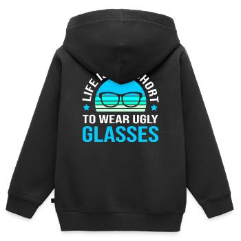 Opticien Ophtalmologiste Optique - Sweat Premium à capuche zippé enfant bio - noir - Dos - AI Model Kid Male (0cm)