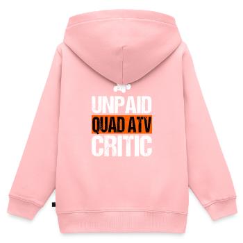 Unbezahlte Quad-ATV-Kritiker-Witzige Offroad-Fahrer-Kunst - Kinder Premium Organic Zip Hoodie - Rosa - Hinten - AI Model Kid Female (0cm)