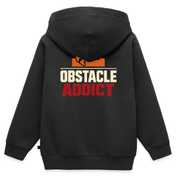 Parcours d’obstacles Course d’obstacles OCR - Sweat Premium à capuche zippé enfant bio - noir - Dos - AI Model Kid Male (0cm)
