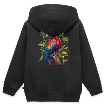 Aras Ara - Kinder Premium Organic Zip Hoodie - Schwarz - Hinten - AI Model Kid Male (0cm)
