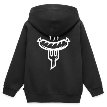 Wurst Bratwurst - Kinder Premium Organic Zip Hoodie - Schwarz - Hinten - AI Model Kid Male (0cm)