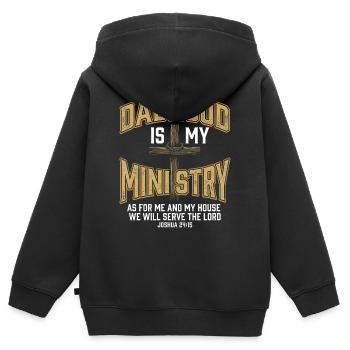 Dadhood Is My Ministry Gesegneter Papa Gott Kreuz - Kinder Premium Organic Zip Hoodie - Schwarz - Hinten - AI Model Kid Male (0cm)