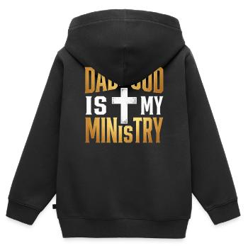 Dadhood Is My Ministry Jesus Christlicher Papa - Kinder Premium Organic Zip Hoodie - Schwarz - Hinten - AI Model Kid Male (0cm)