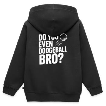 Tu fais même du ballon au prisonnier, mec ? - Sweat Premium à capuche zippé enfant bio - noir - Dos - AI Model Kid Male (0cm)