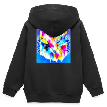 Explosion of colour in watercolour - Kids Premium Organic Zip-up Hoodie - black - Back - AI Model Kid Male (0cm)