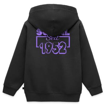 Sozial 1952 - Kinder Premium Organic Zip Hoodie - Schwarz - Hinten - AI Model Kid Male (0cm)