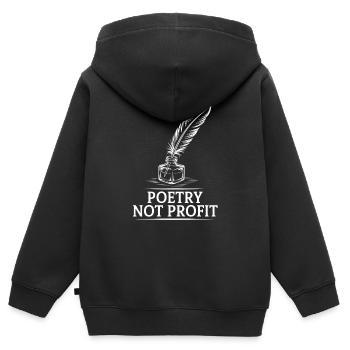 Poesie-Nicht-Profit-Feder - Kinder Premium Organic Zip Hoodie - Schwarz - Hinten - AI Model Kid Male (0cm)