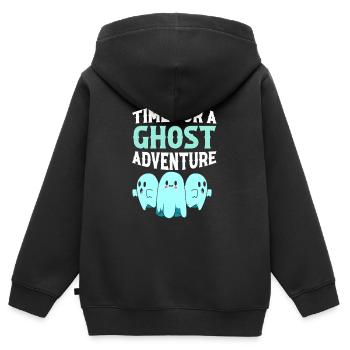 Geist Geisterstunde Geister Paranormal - Kinder Premium Organic Zip Hoodie - Schwarz - Hinten - AI Model Kid Male (0cm)