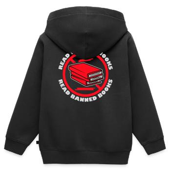 Read Banned Books Verbotene Bücher Lesen Freiheit - Kinder Premium Organic Zip Hoodie - Schwarz - Hinten - AI Model Kid Male (0cm)