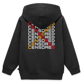 Déclaration drôle censurée Logo de la liberté - Sweat Premium à capuche zippé enfant bio - noir - Dos - AI Model Kid Male (0cm)