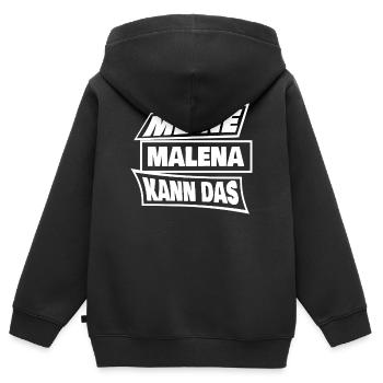 Malena als Sprueche - Kinder Premium Organic Zip Hoodie - Schwarz - Hinten - AI Model Kid Male (0cm)