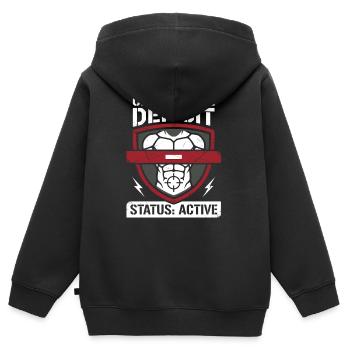 Schnittsaison Bei Reduziertem Kaloriendefizit - Kinder Premium Organic Zip Hoodie - Schwarz - Hinten - AI Model Kid Male (0cm)