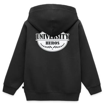 Insigne Unihelden - Sweat Premium à capuche zippé enfant bio - noir - Dos - AI Model Kid Male (0cm)
