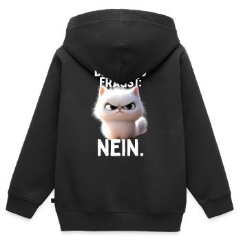 Bevor Du Fragst Nein Katze Morgenmuffel Nö Katzen - Kinder Premium Organic Zip Hoodie - Schwarz - Hinten - AI Model Kid Male (0cm)