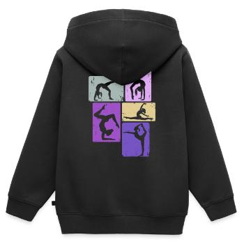 Turnerin Mädchen Gymnastik Turnen Akrobatik - Kinder Premium Organic Zip Hoodie - Schwarz - Hinten - AI Model Kid Male (0cm)