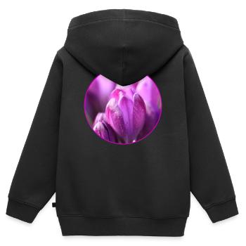 Crocuses Crocus Purple Flowers Crocus Bud - Kids Premium Organic Zip-up Hoodie - black - Back - AI Model Kid Male (0cm)