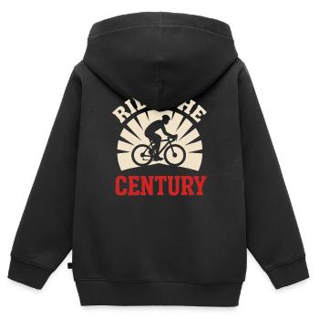 Century Ride 100-mile ride Cyclist Century - Kids Premium Organic Zip-up Hoodie - black - Back - AI Model Kid Male (0cm)